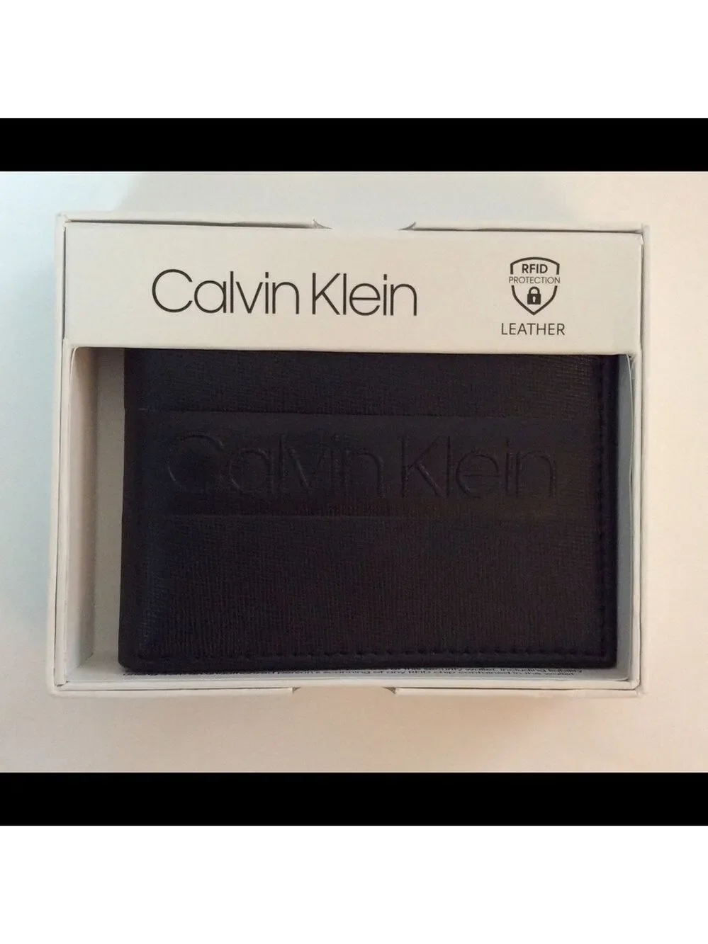 Calvin Klein Men’s Black Leather Wallet RFID